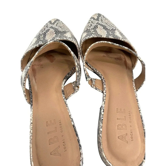 Able Joselyne Reptile Embossed Leather Pointed Toe Slip On Flats Shoes Size 8.5 - Picture 7 of 16